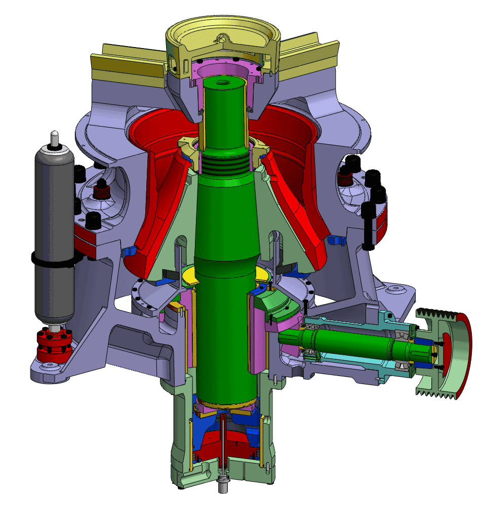 Working principle diagram of single cylinder hydraulic cone crusher.gif 
